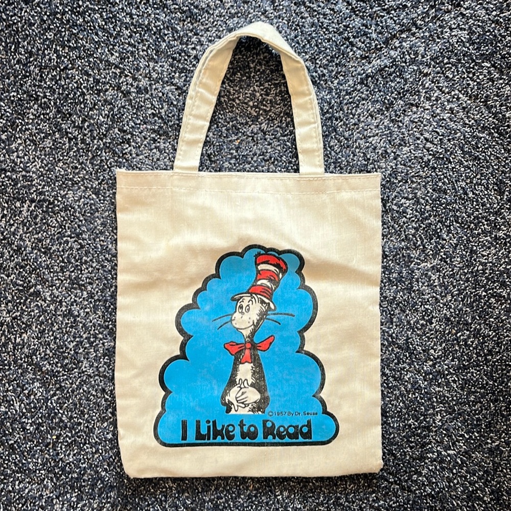 Vintage 1957 I Like to Read Dr. Seuss Kids Tote